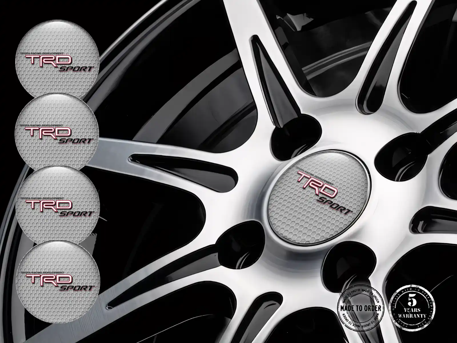 Toyota TRD Calcomanías de Aro Autos Emblemas de Rueda Elegante